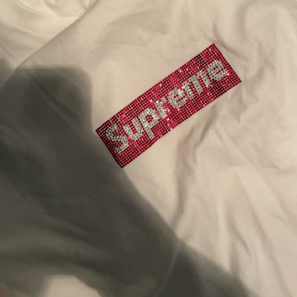 supreme x swarovski rhinestone tee